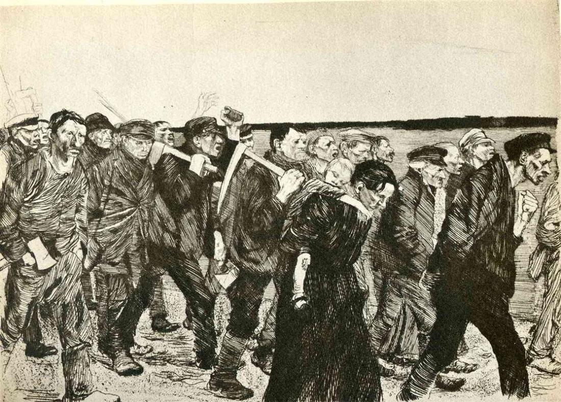 Caismeachd nam Figheadairean ann am Berlin - Käthe Kollwitz 1897